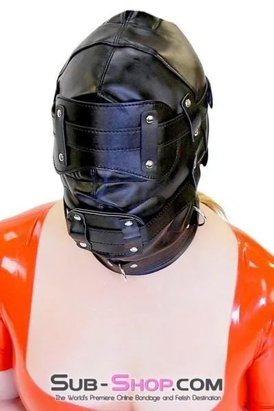 0194SM      Total Lockdown Full Locking Hood with Removable Blindfold & Penis Gag