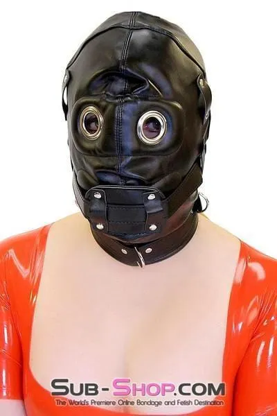 0194SM      Total Lockdown Full Locking Hood with Removable Blindfold & Penis Gag