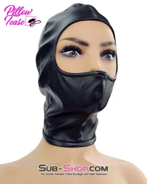 1493DL      Gwen Style Black Open Eyes and Nose Zippered Bondage Hood