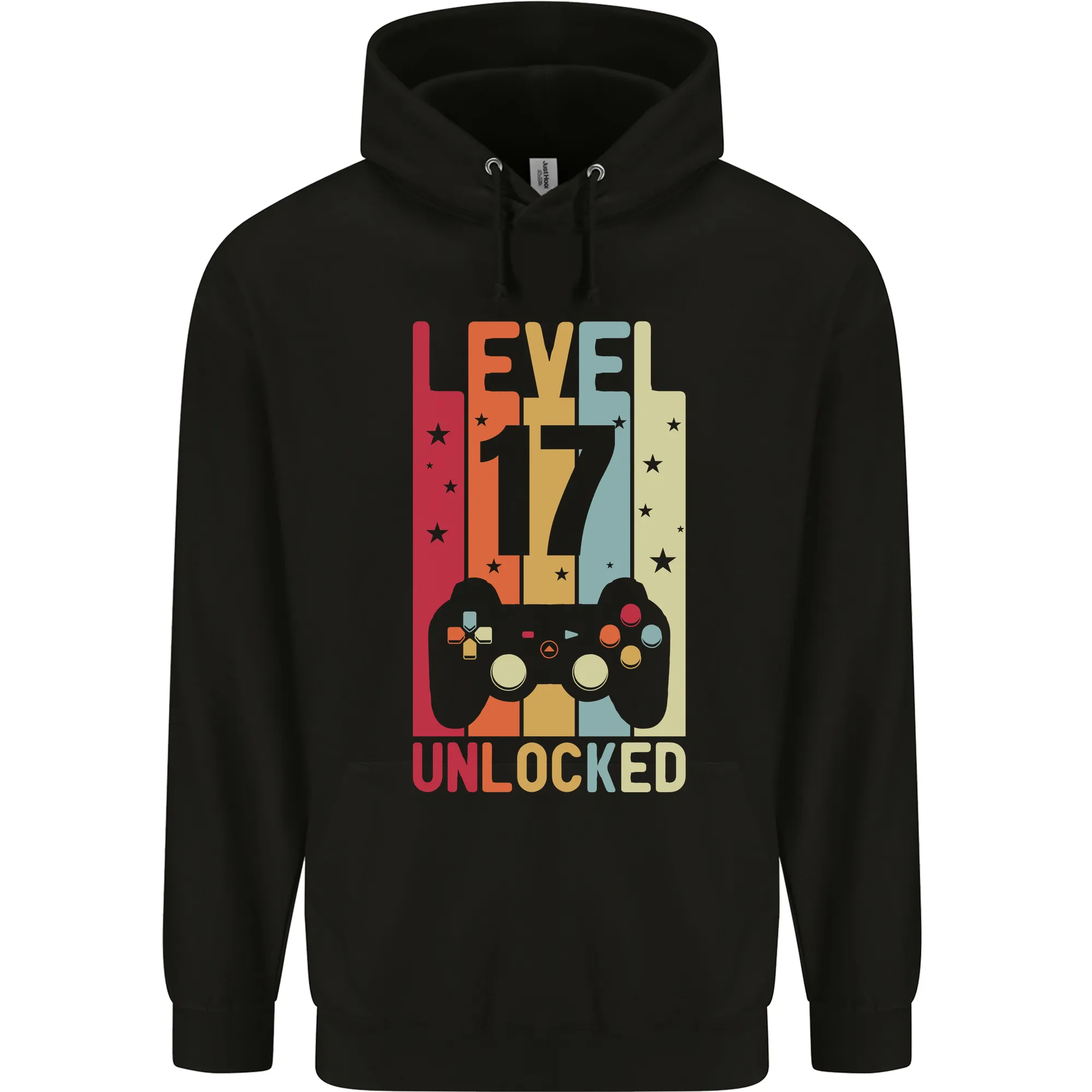 17th Birthday 17 Year Old Level Up Gaming Mens 80% Cotton Hoodie