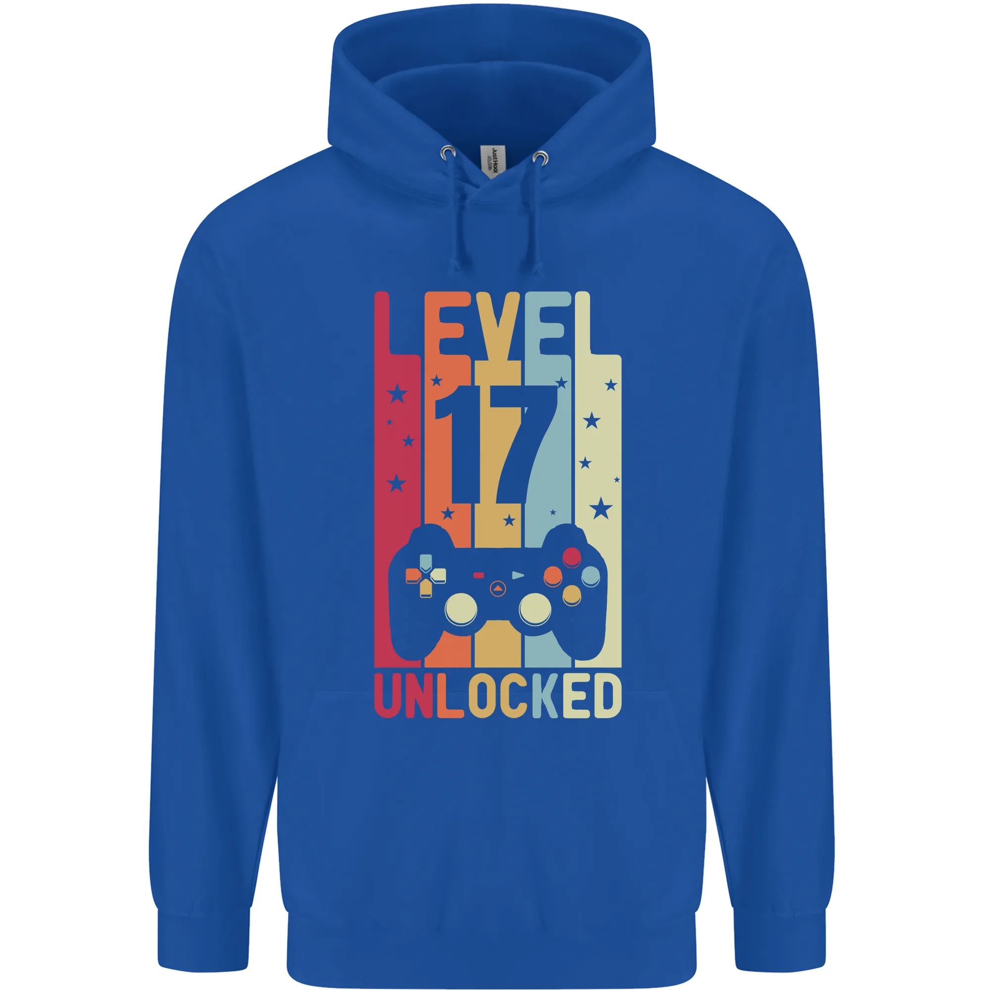 17th Birthday 17 Year Old Level Up Gaming Mens 80% Cotton Hoodie