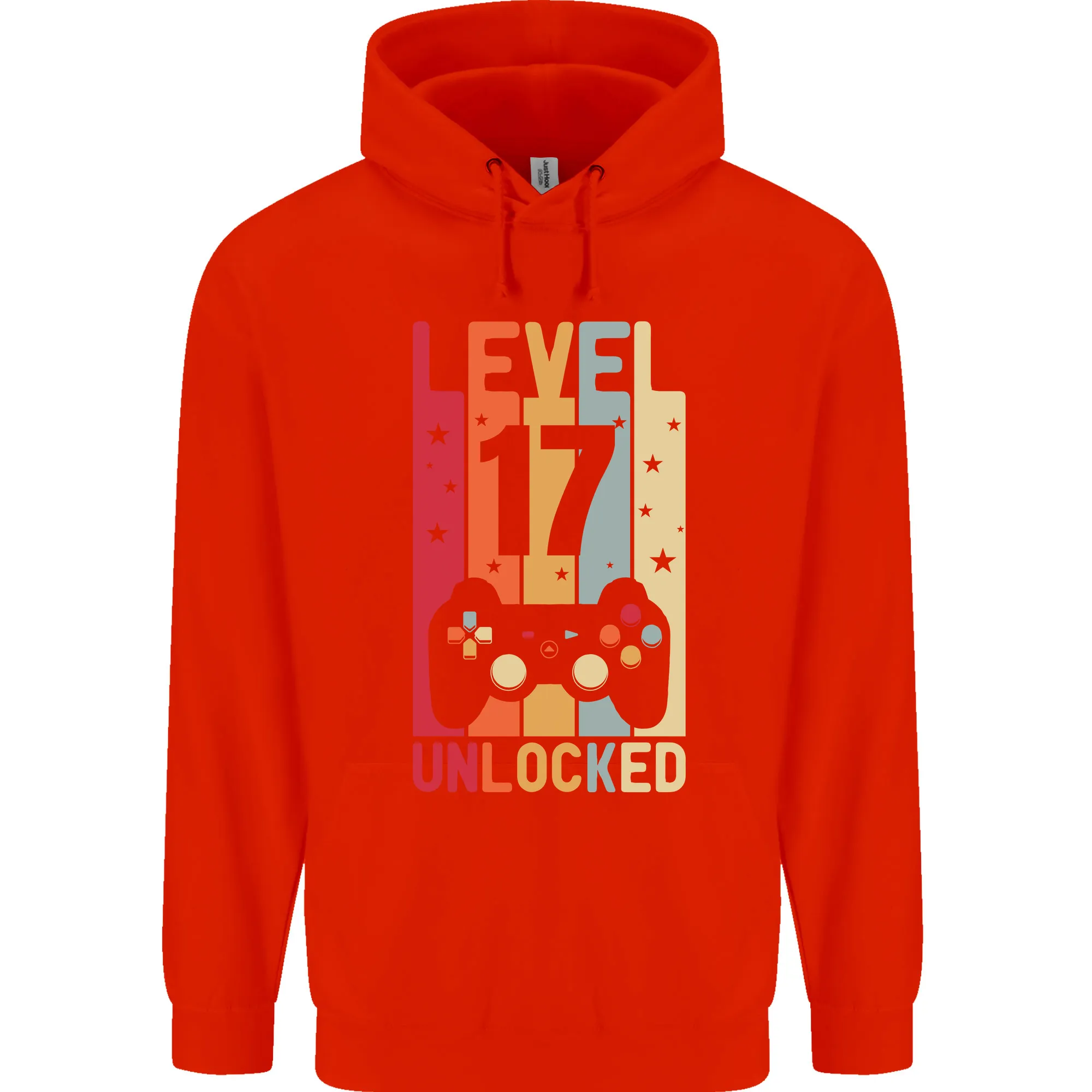 17th Birthday 17 Year Old Level Up Gaming Mens 80% Cotton Hoodie