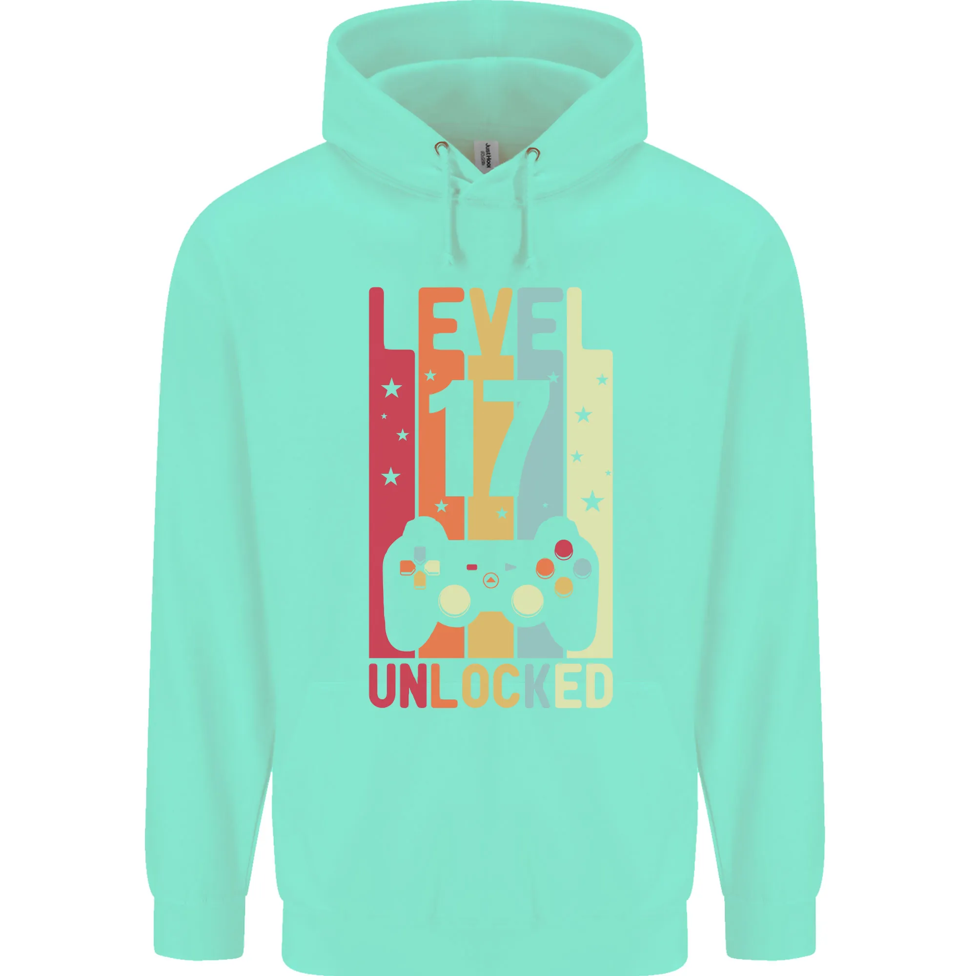 17th Birthday 17 Year Old Level Up Gaming Mens 80% Cotton Hoodie