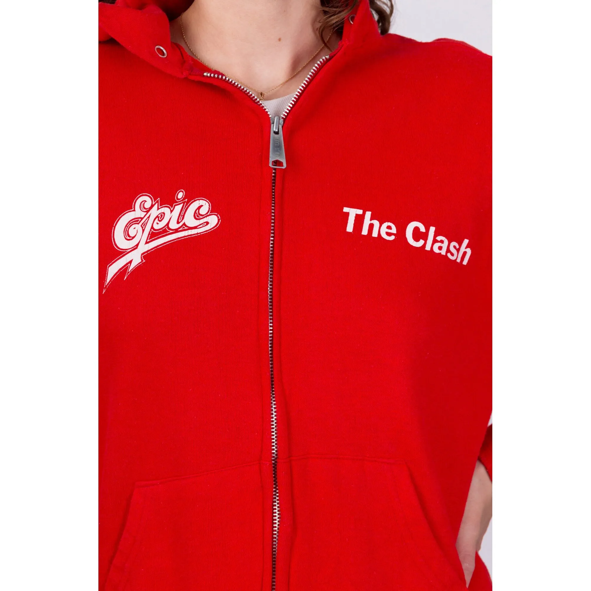 80s The Clash London Calling Hooded Sweatshirt - Men's Medium, Women's Large