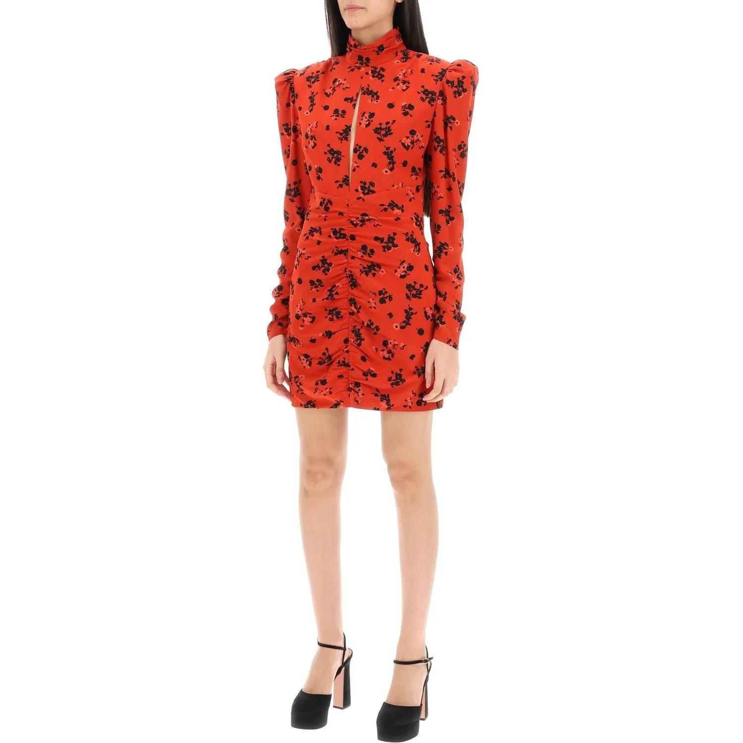 Alessandra Rich high-neck floral mini dress