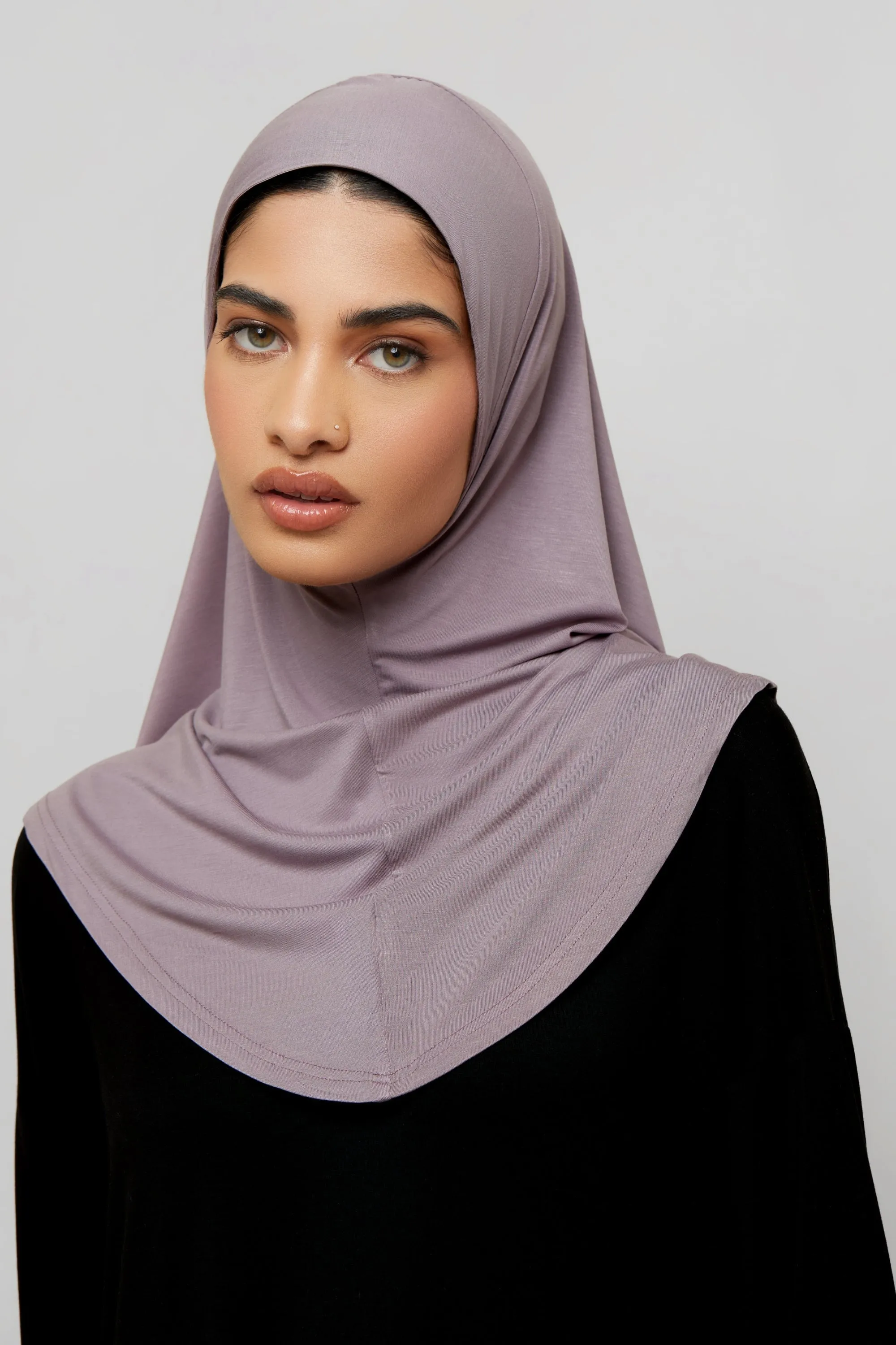 Amira Bamboo Jersey Instant Hijab - Purple Dove