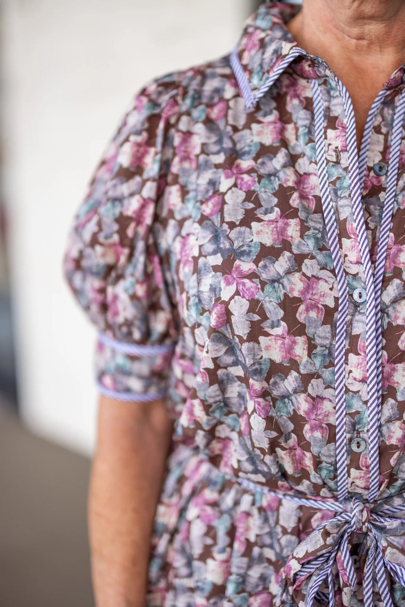 Autumn Florals Brown Midi Dress