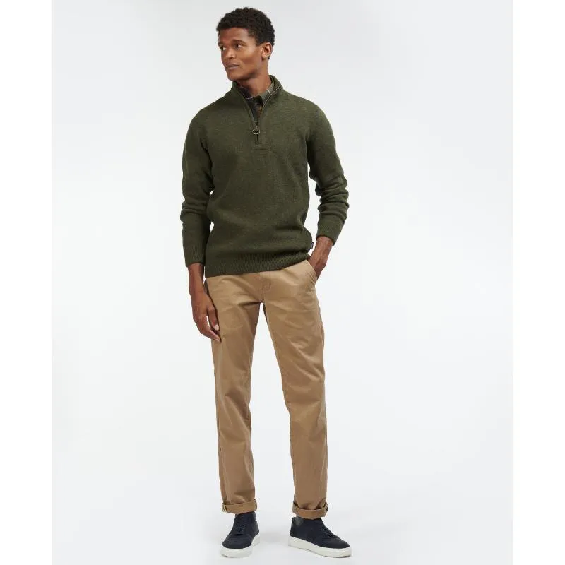 Barbour Holden Half Zip Knitted Mens Jumper - Olive Marl