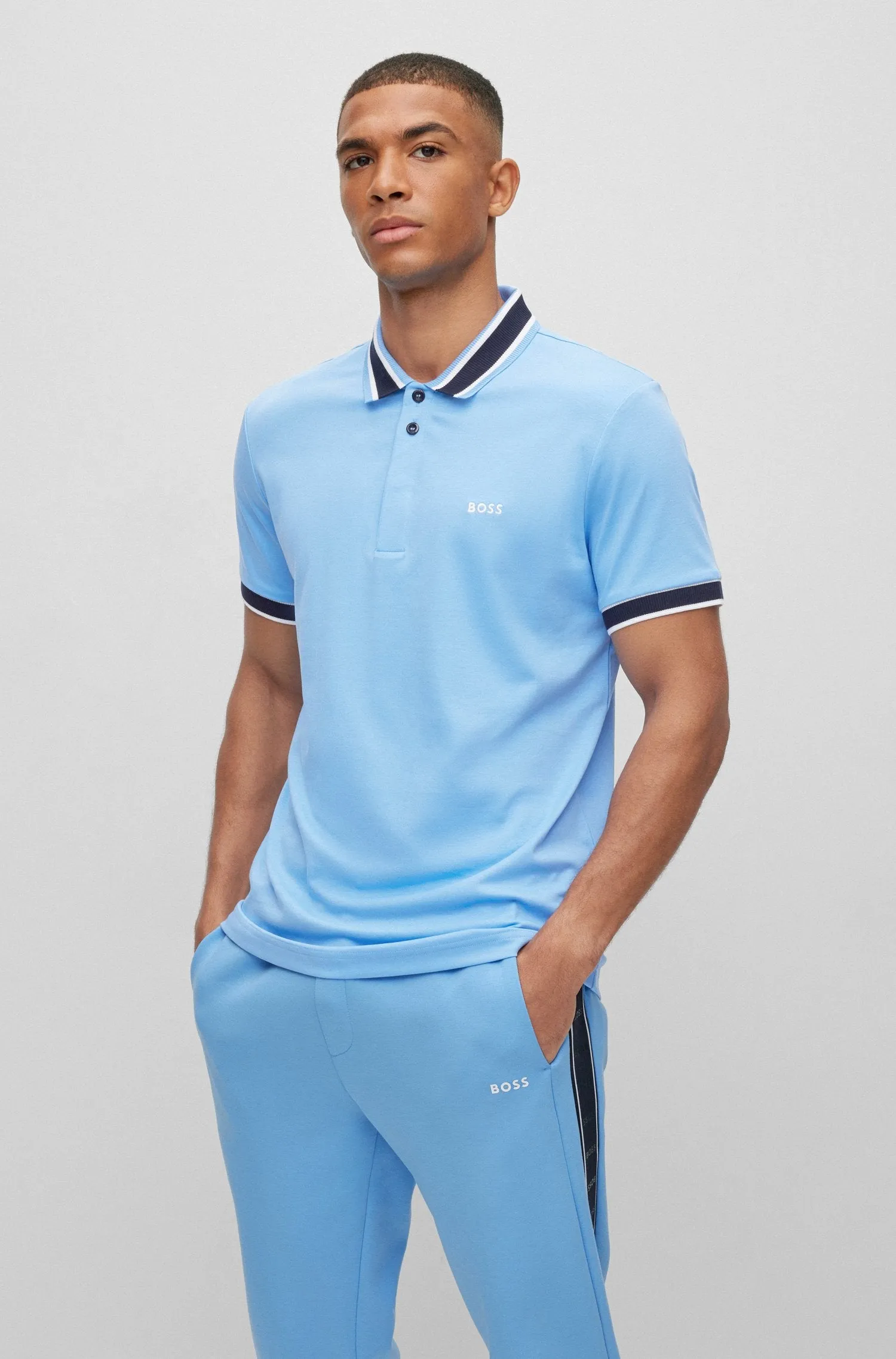 BOSS Paule 1 Polo Shirt in Bright Blue