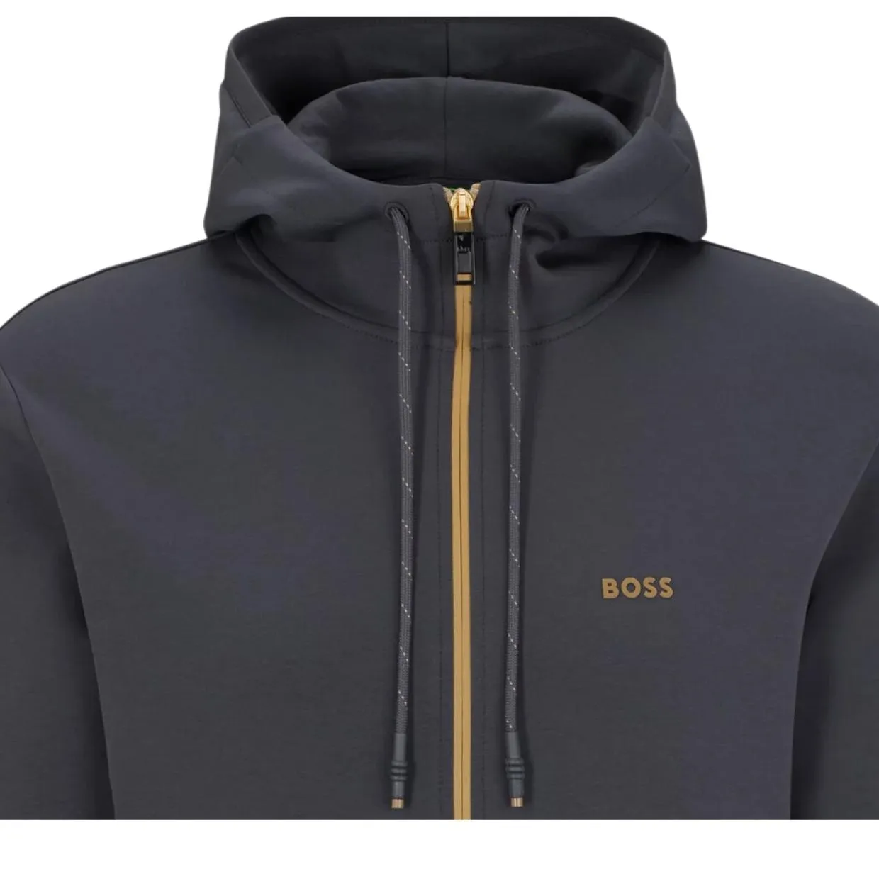 BOSS Saggy Printed Logo Dark Grey Hoodie