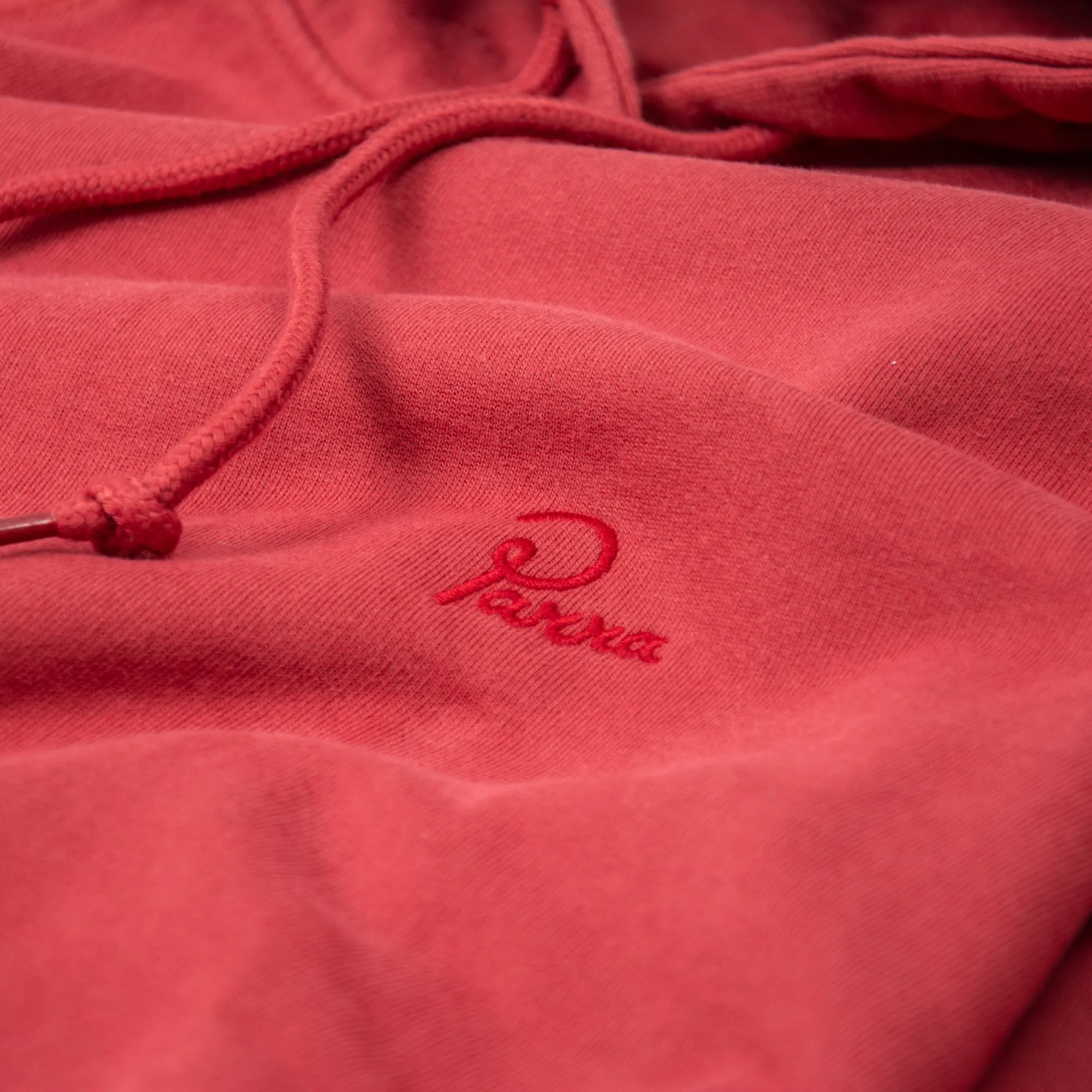 By Parra Script Logo Hooded Sweat - Brick Red