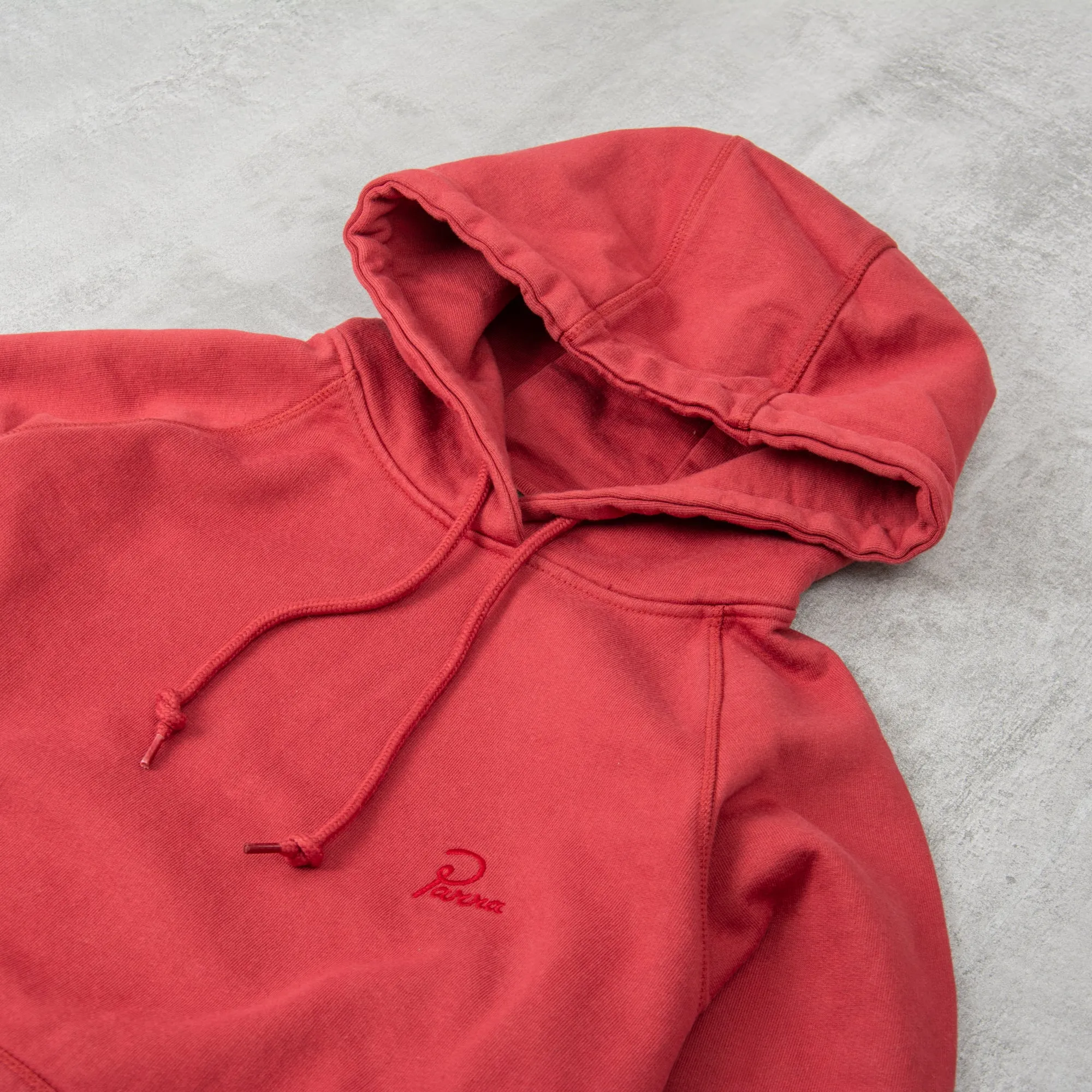 By Parra Script Logo Hooded Sweat - Brick Red