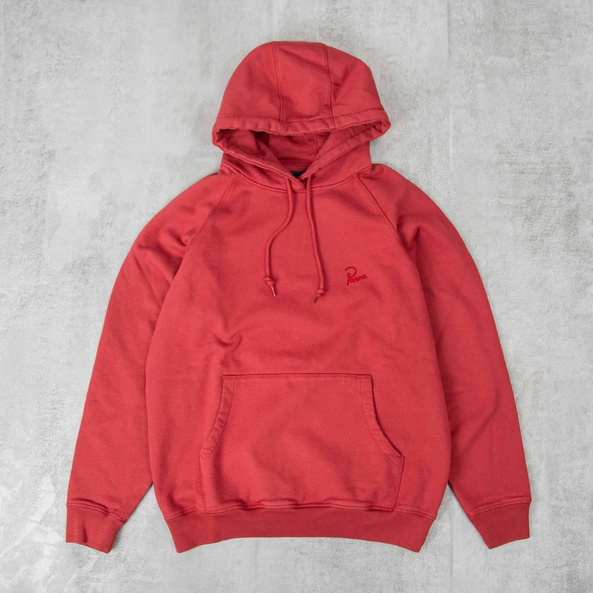 By Parra Script Logo Hooded Sweat - Brick Red