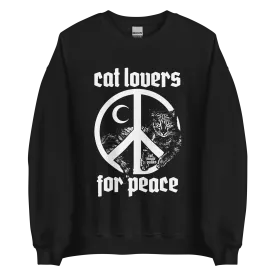 CAT LOVERS FOR PEACE Sign Crewneck Sweatshirt