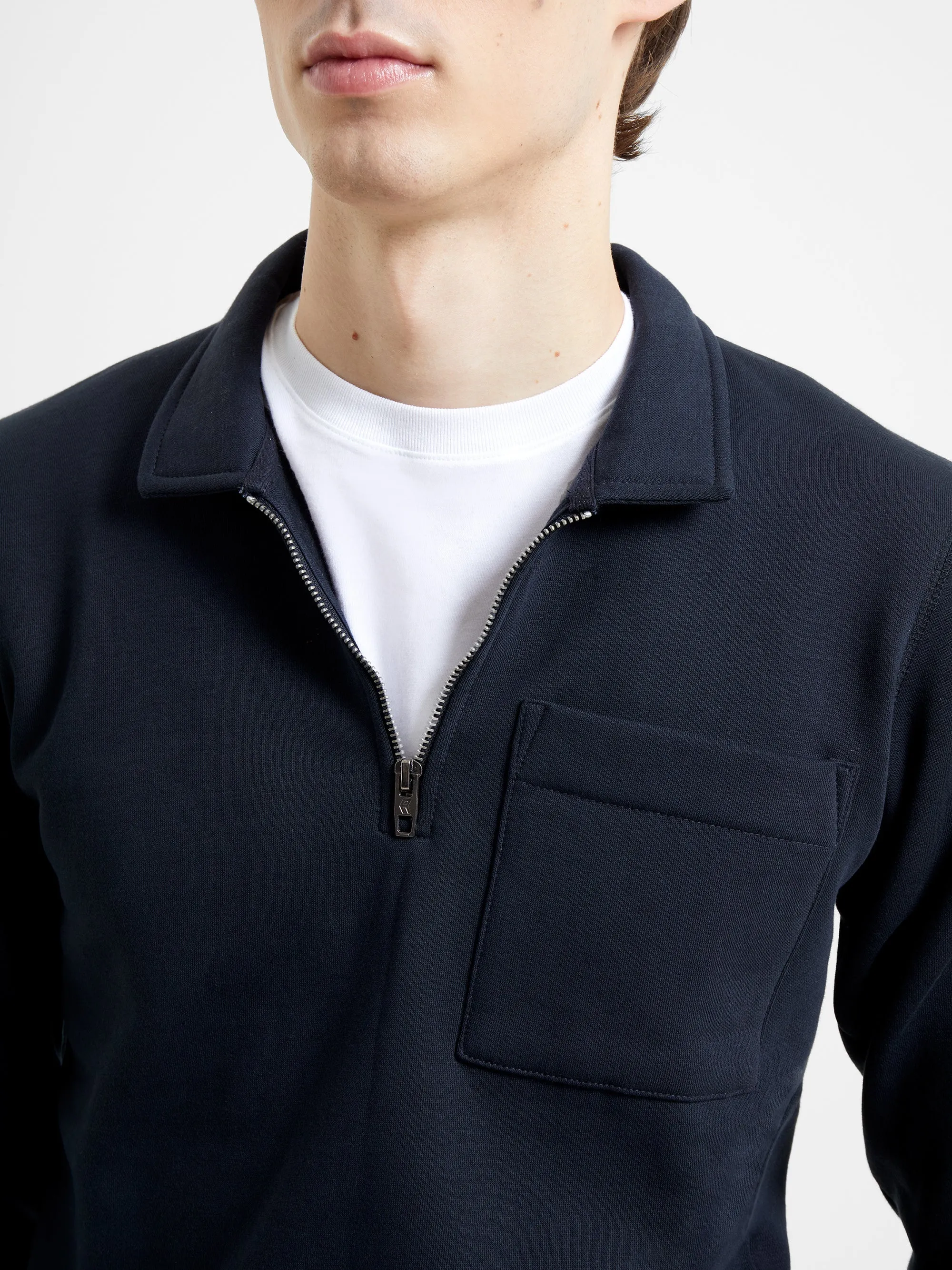 Collared Half Zip Pocket Jumper