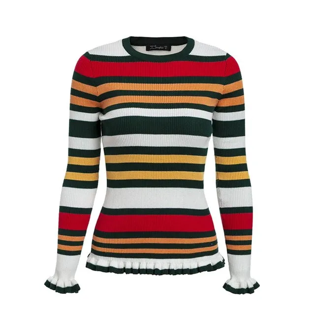 Colorful Striped Knitted Sweater