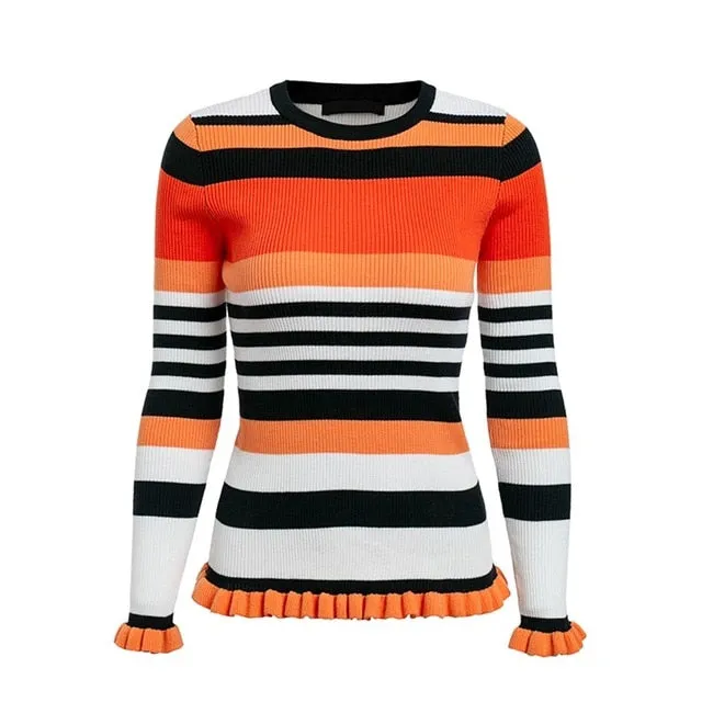 Colorful Striped Knitted Sweater