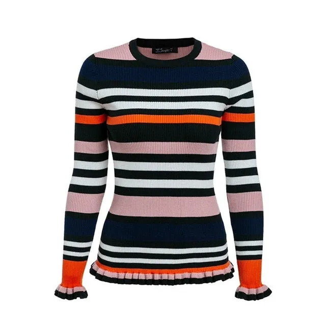 Colorful Striped Knitted Sweater