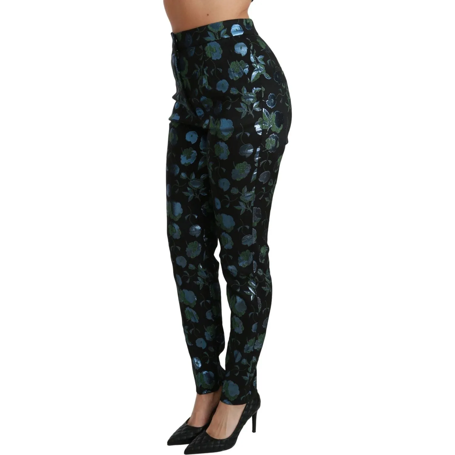 Dolce & Gabbana Floral High Waist Skinny Trousers