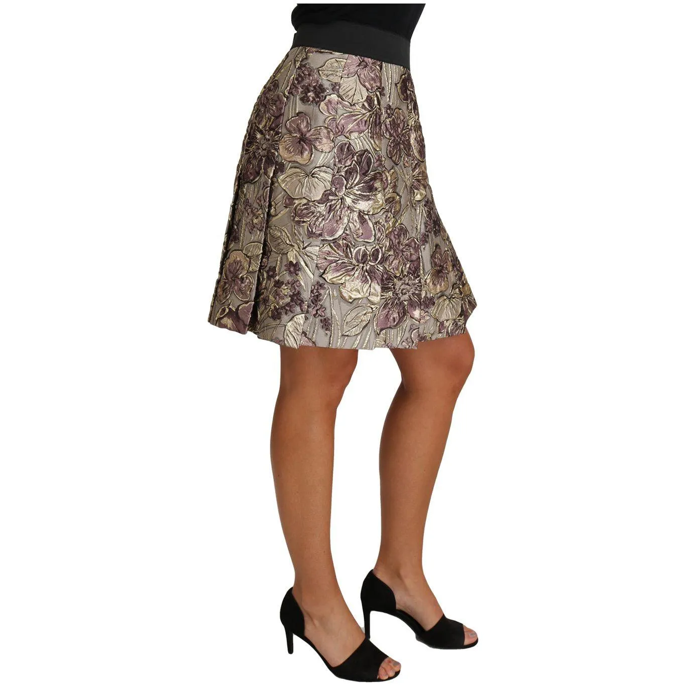 Dolce & Gabbana Floral Jacquard A-Line Skirt Delight