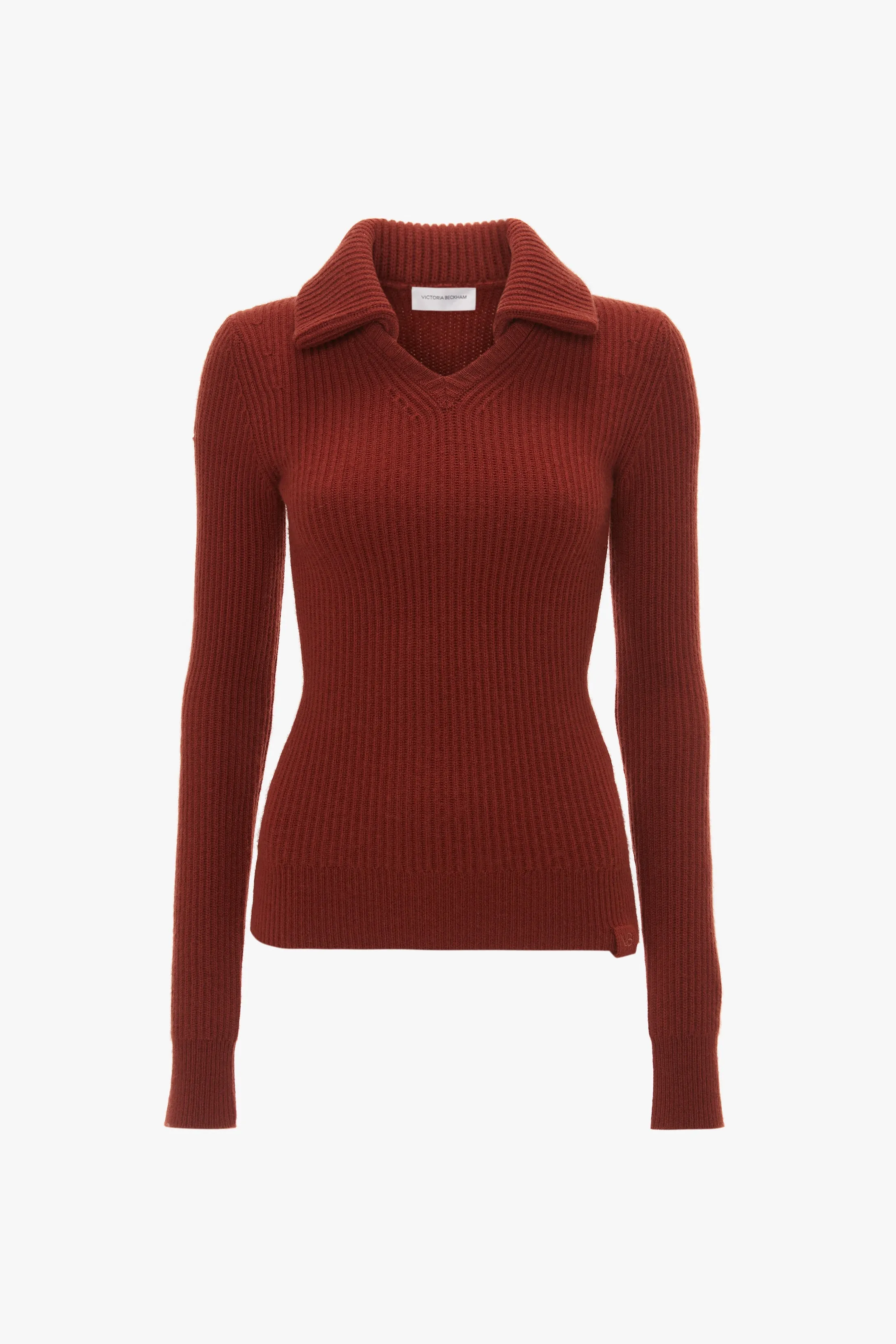 Double Collared Jumper In Russet