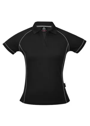 Endeavour Ladies Golf Polo - Black/White