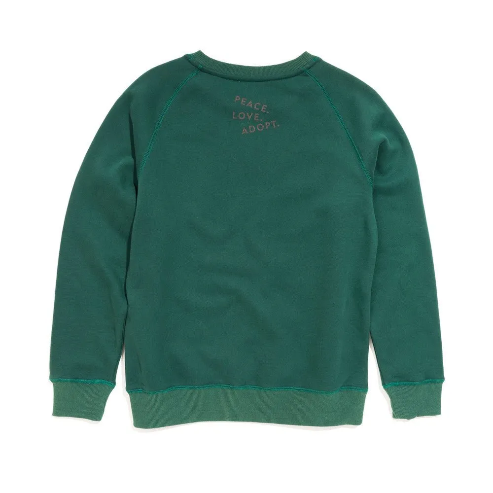 Found My Animal Big Full Heart Sweatshirt, Hunter Green   Pine