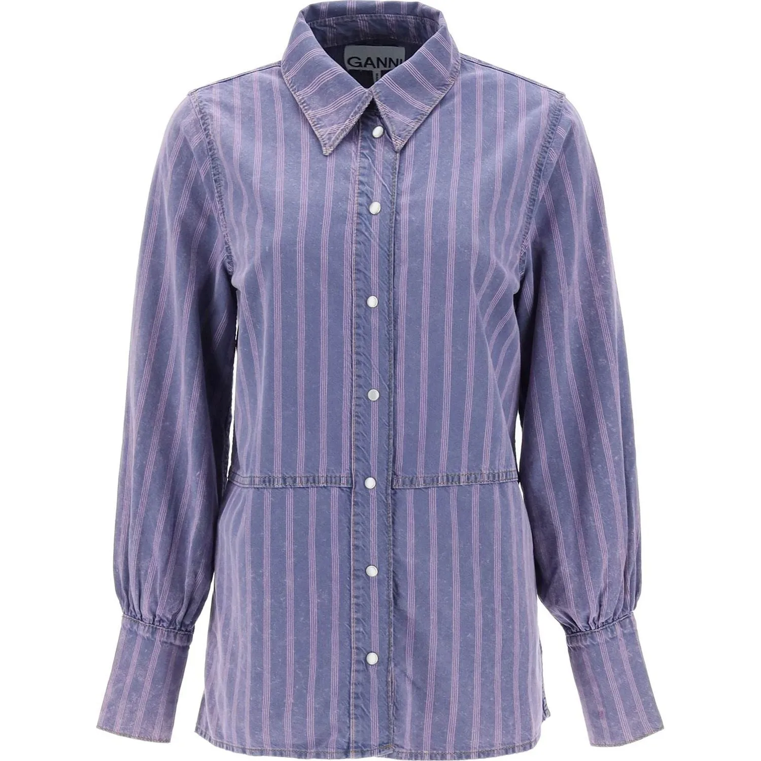 Ganni striped denim shirt