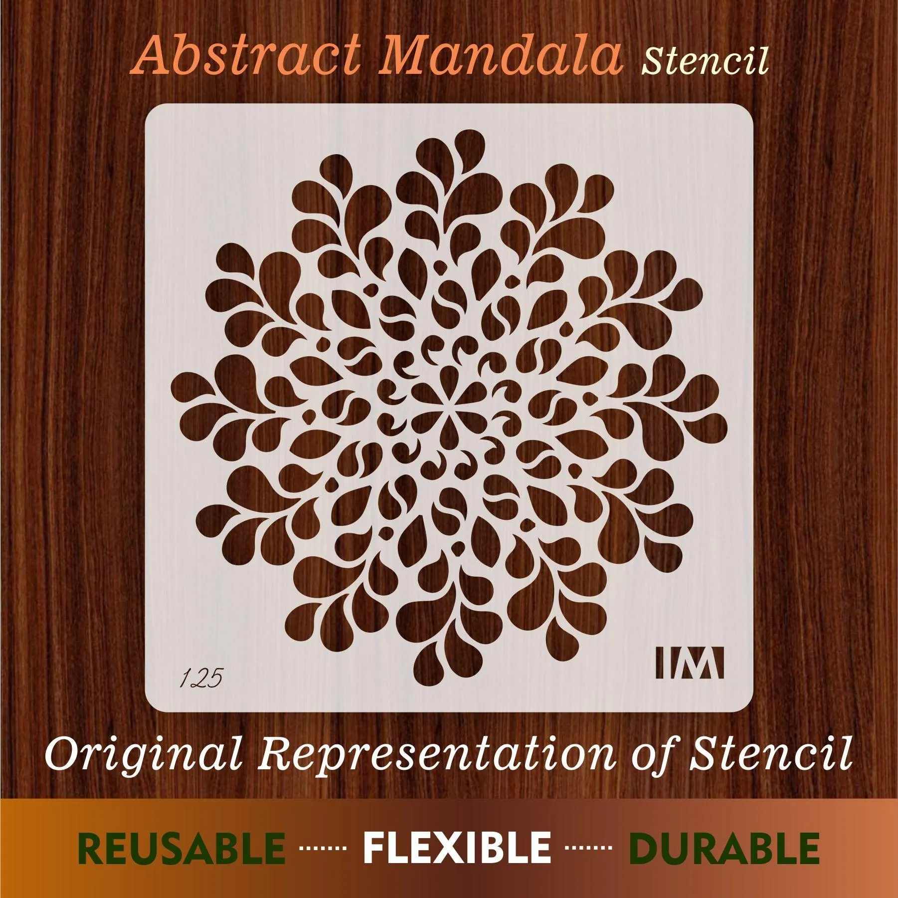 Geometric abstract mandala Reusable Stencil for Canvas and wall painting.ID#125