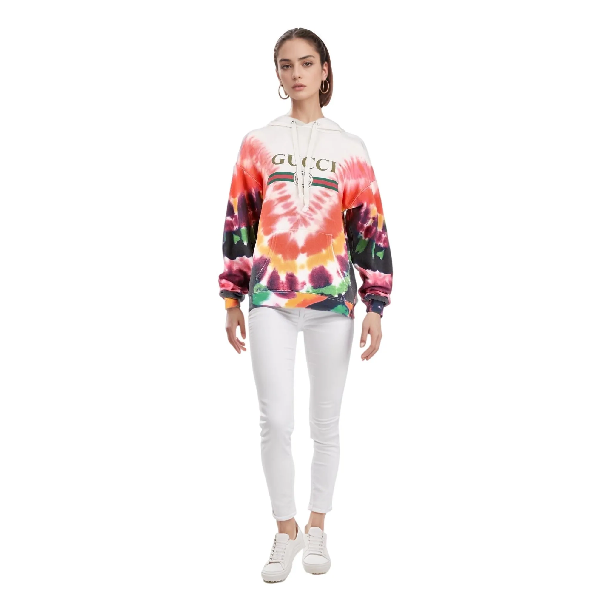 Gucci GG Logo Tie-Die Cotton Sweatshirt. Size S