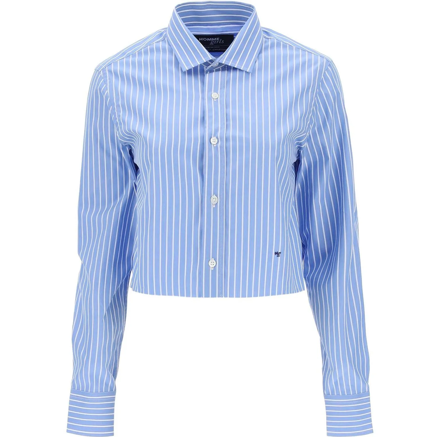 Homme Girls cropped striped poplin shirt