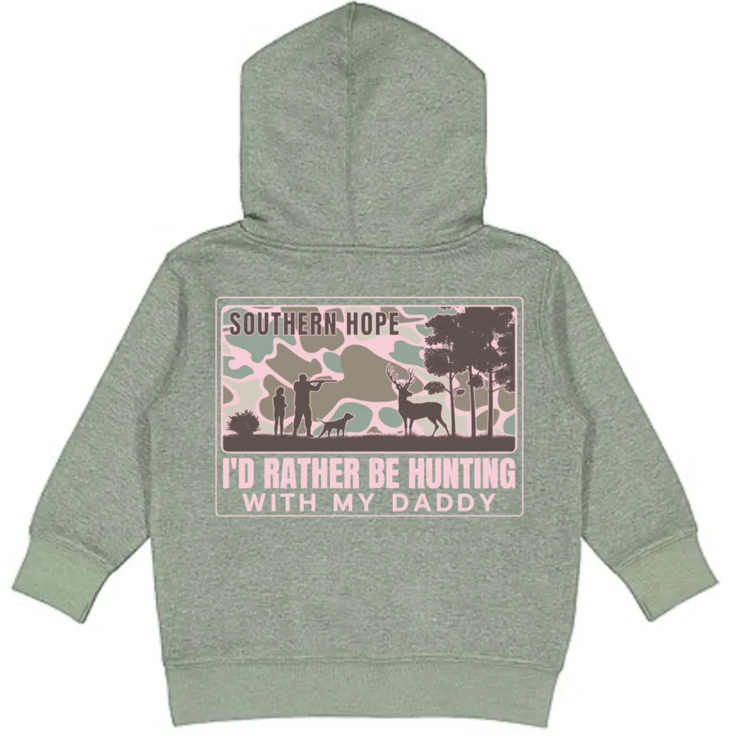 (HOODIE) GIRLS Deer Hunting With Daddy Kids Hoodie