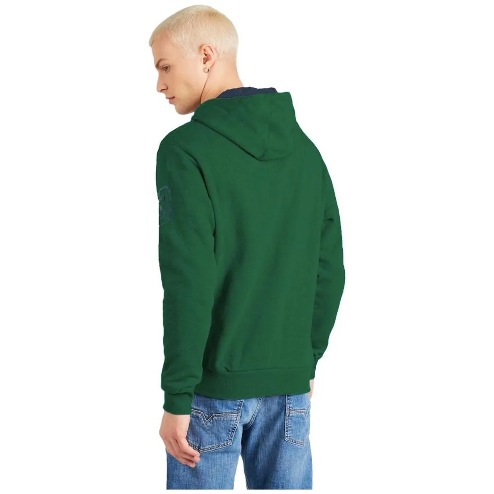 La Martina Elegant Green Hooded Cotton Sweatshirt