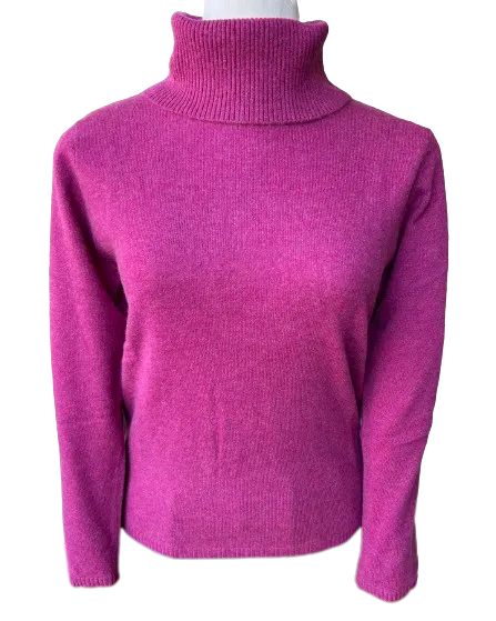 Ladies Cashmere Sweater: Turtleneck Loganberry