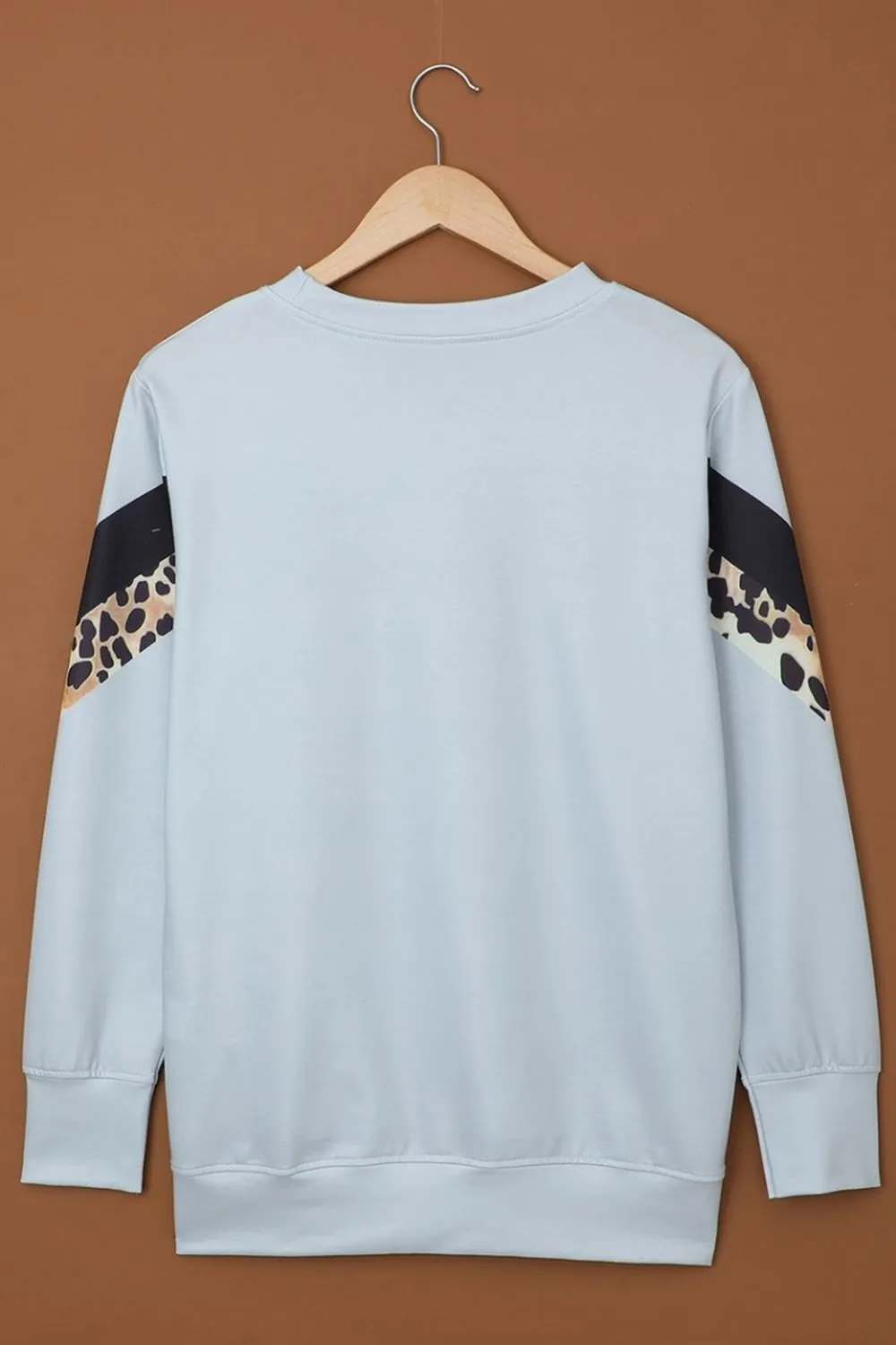 Leopard-Print Patchwork Hoodless Sweatshirt