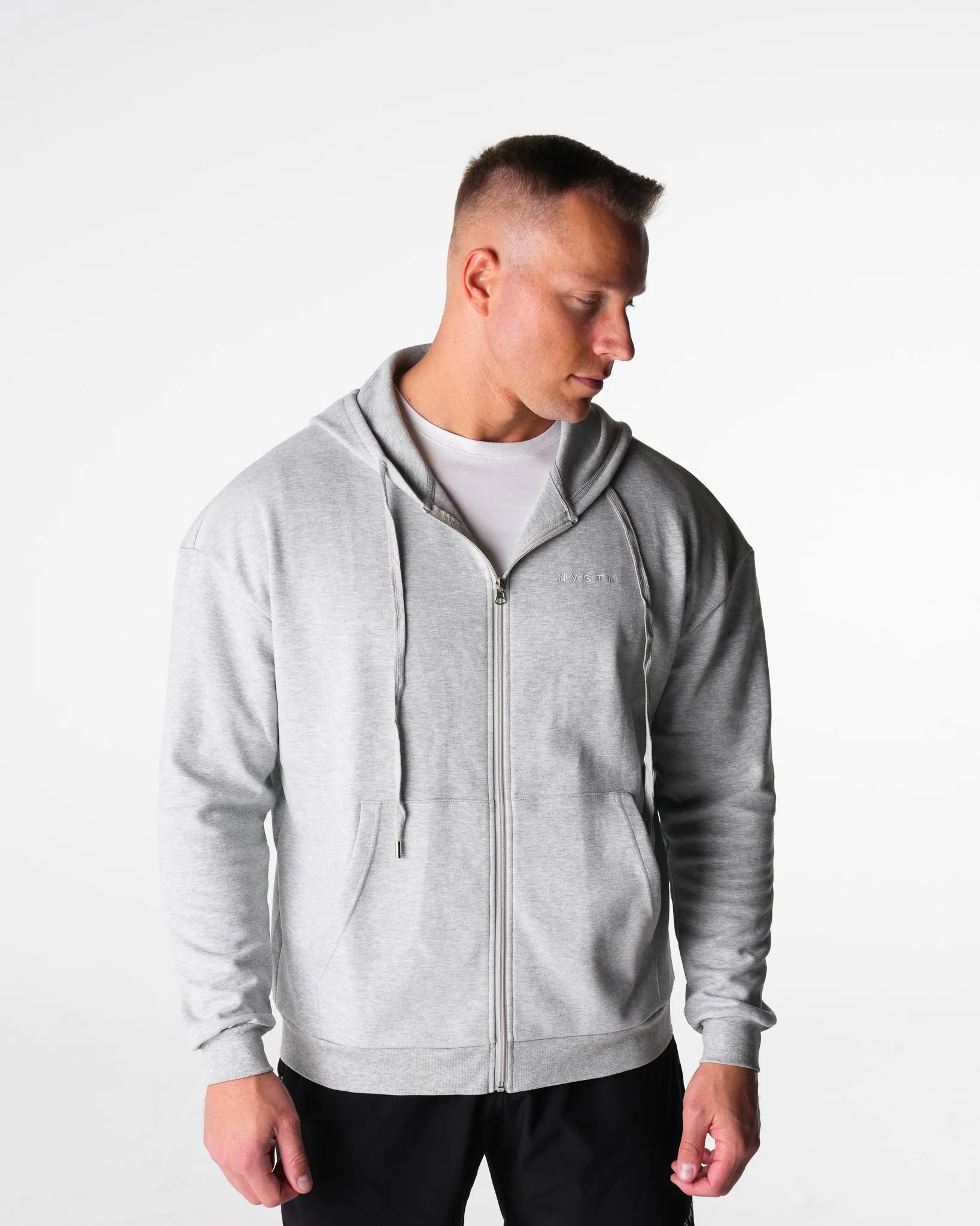 Light Grey Elite Full Zip Hoodie