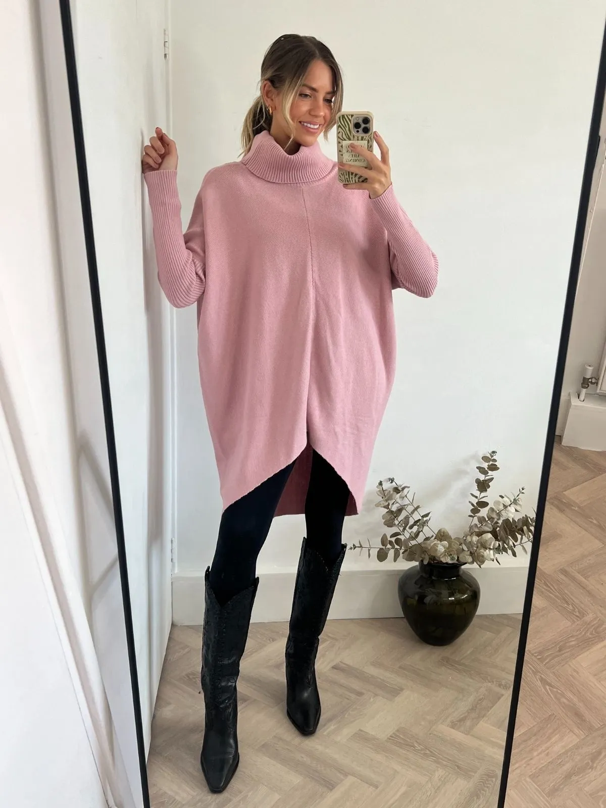 Longer Length Hope Knitted Jumper / Blush