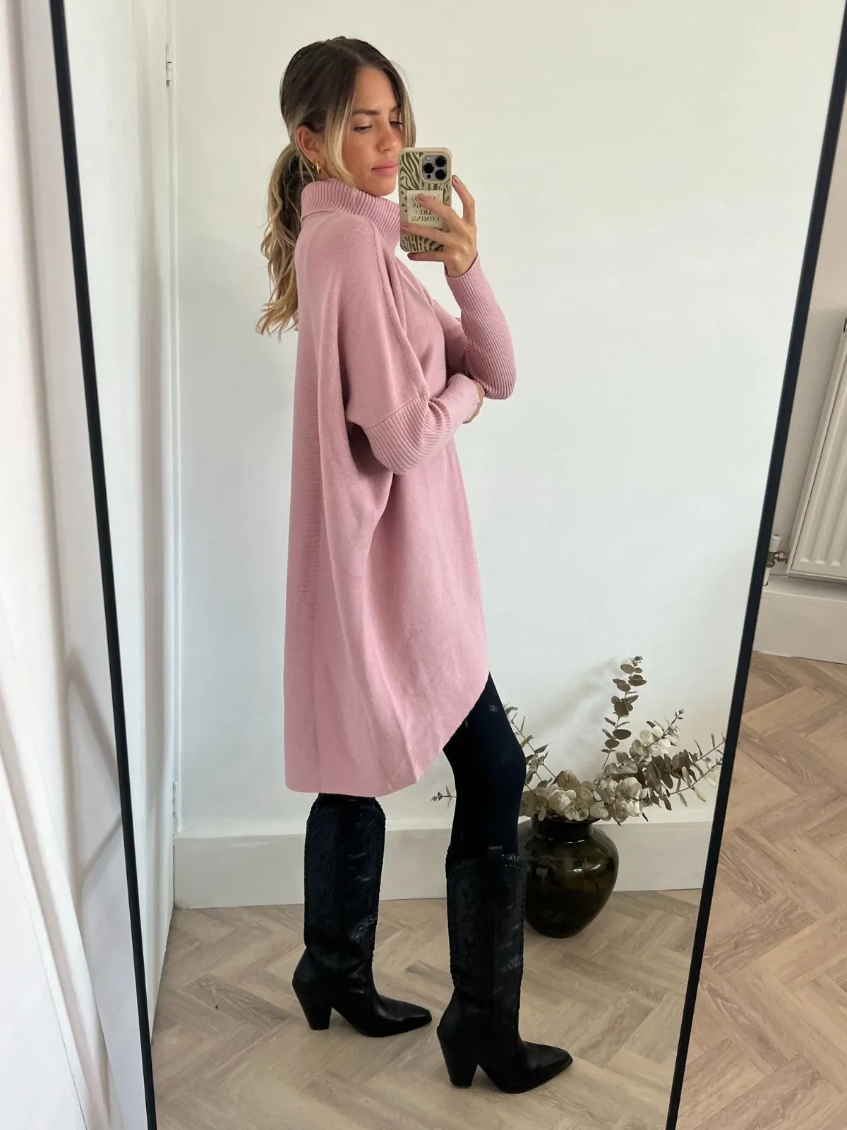 Longer Length Hope Knitted Jumper / Blush