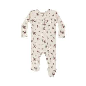 Misty Rose Floral 2 Way Zipper Footie