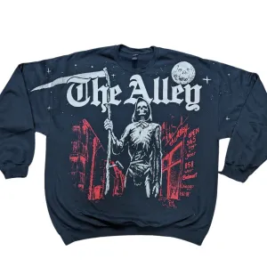 Monster Print Alley Red Reaper Crew Neck Sweatshirt