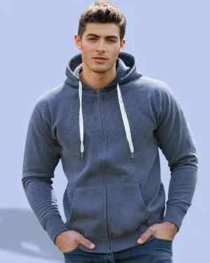 Sweatshirt with a zipper and an embroidered hood