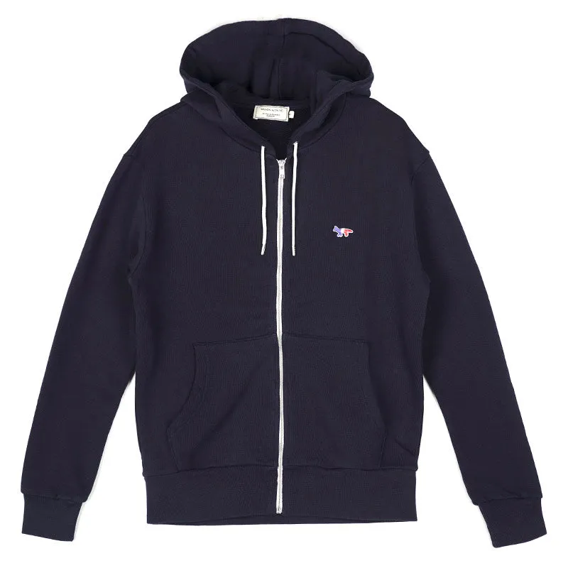 M_ZIP HOODIE TRICOLOR FOX PATCH_BLACK