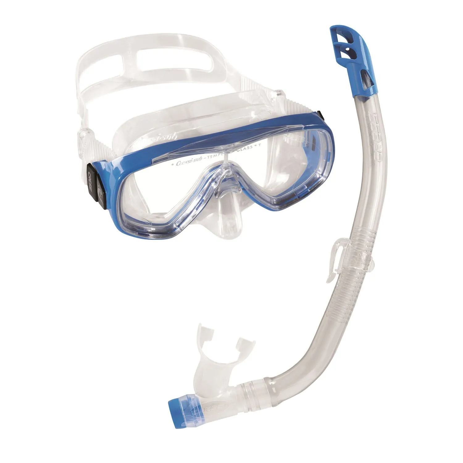 Open Box Cressi Ondina Mask And Top Snorkel Combo Set - Clear/Blue