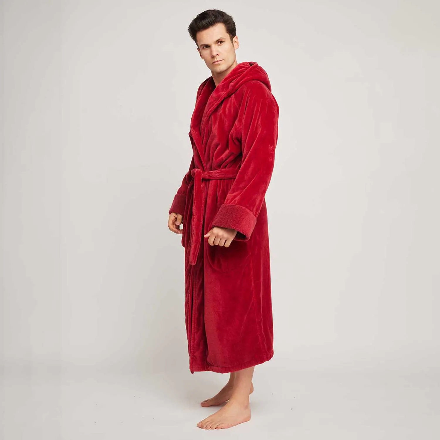 Organic Cotton Hooded Robe - Mens