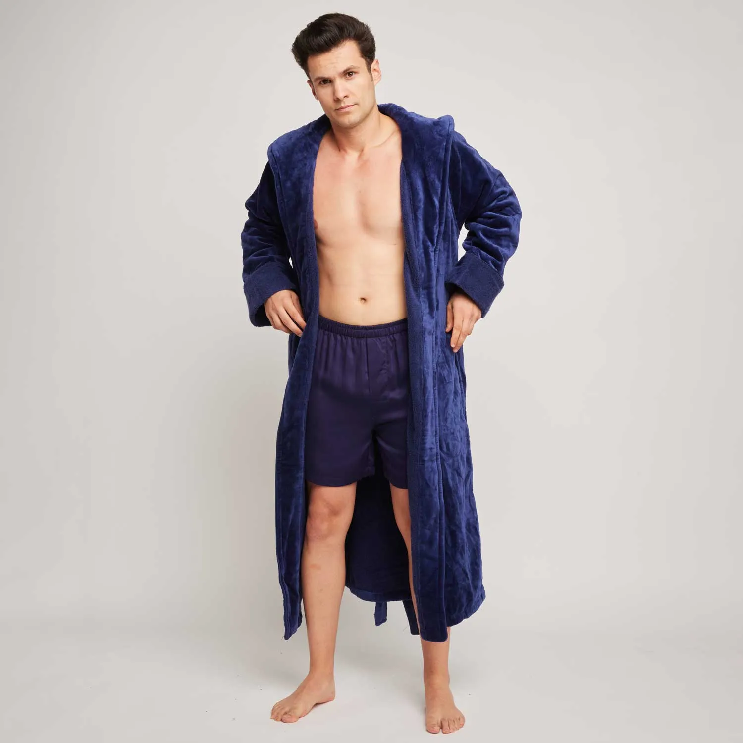 Organic Cotton Hooded Robe - Mens