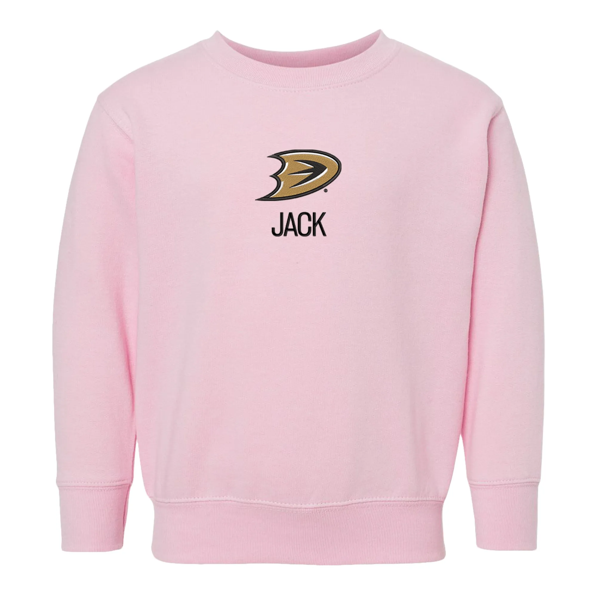 Personalized Anaheim Ducks Secondary Toddler Crewneck Sweatshirt