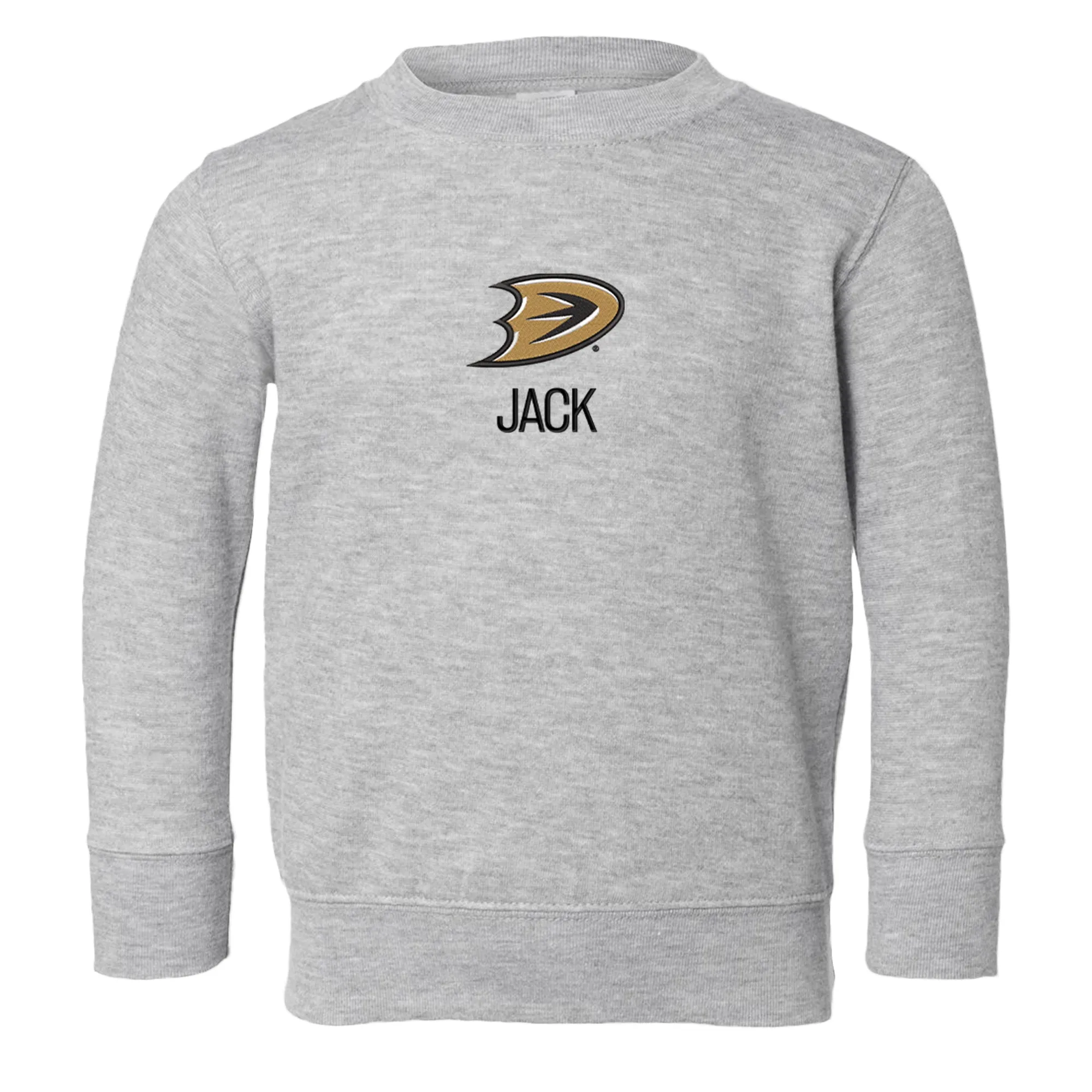 Personalized Anaheim Ducks Secondary Toddler Crewneck Sweatshirt