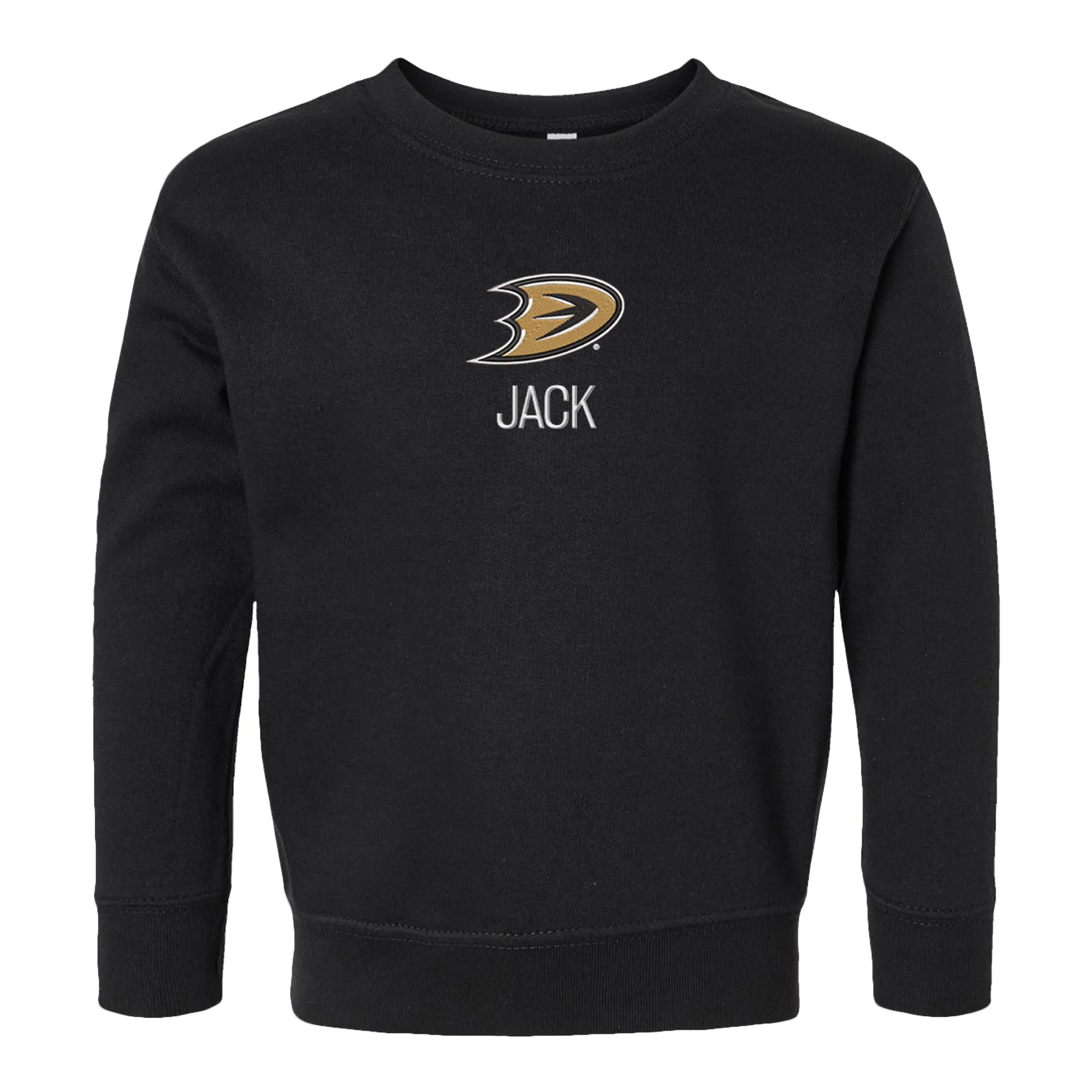 Personalized Anaheim Ducks Secondary Toddler Crewneck Sweatshirt