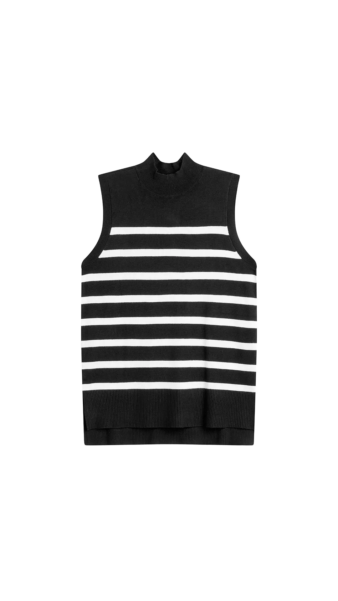 STRIPED SLEEVELESS SWEATER